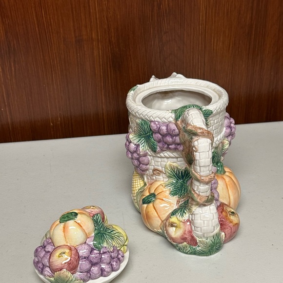 Vintage Fitz and Floyd Omnibus Embossed Autumn Harvest Tea pot - Picture 4 of 16